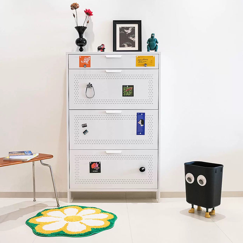 Modern Minimalist Rectangular Steel Shoe Storage 3-Tier For Entryways