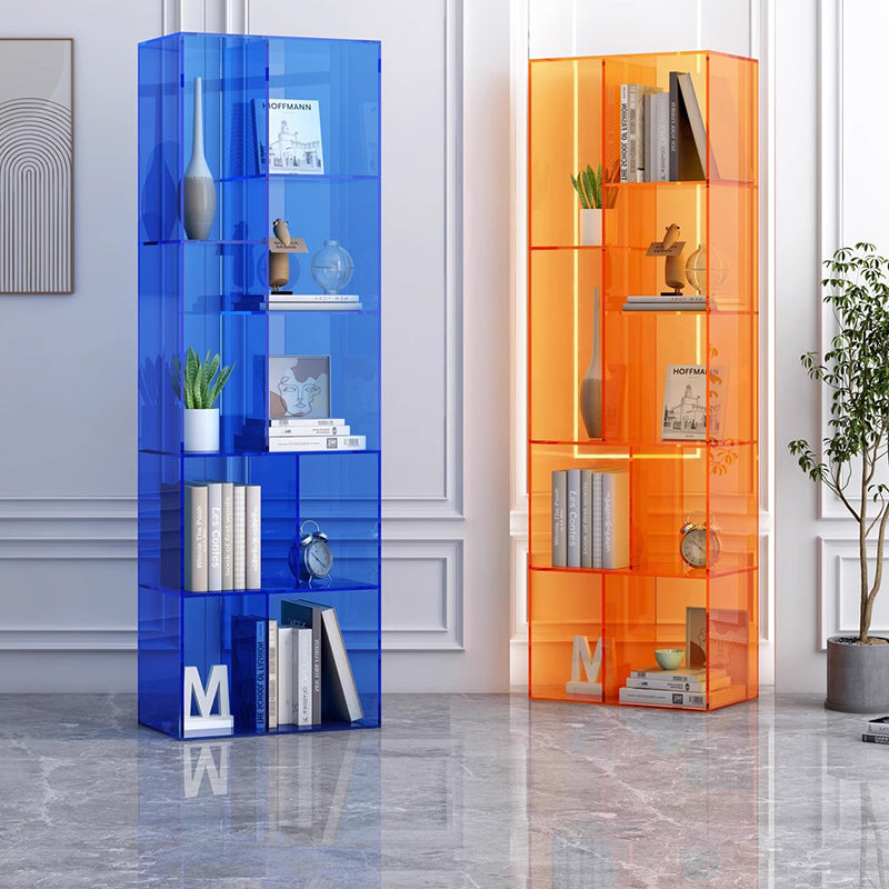 Modern Minimalist Square Rectangular Acrylic Display Rack 9-Cabinet For Living Room