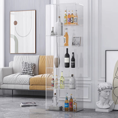 Modern Minimalist Square Rectangular Acrylic Display Rack 9-Cabinet For Living Room