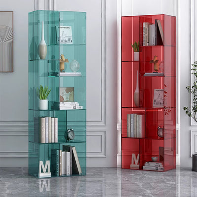 Modern Minimalist Square Rectangular Acrylic Display Rack 9-Cabinet For Living Room
