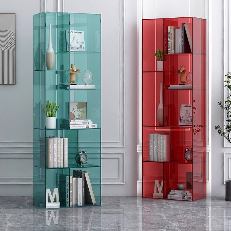 Modern Minimalist Square Rectangular Acrylic Display Rack 9-Cabinet For Living Room