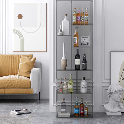 Modern Minimalist Square Rectangular Acrylic Display Rack 9-Cabinet For Living Room