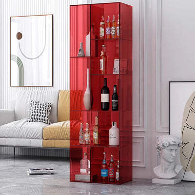 Modern Minimalist Square Rectangular Acrylic Display Rack 9-Cabinet For Living Room