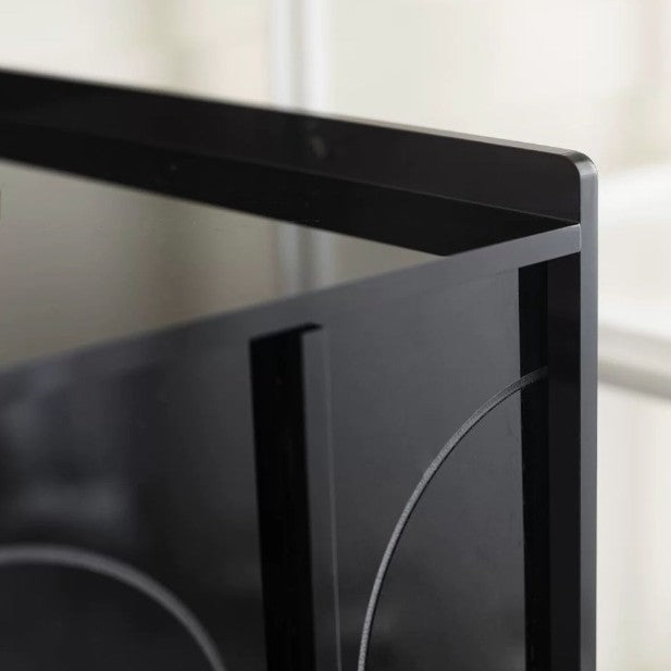 Modern Minimalist Square Rectangular Acrylic Carbon Steel Storage Cabinet 4-Tier For Living Room