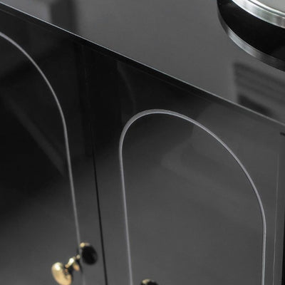 Modern Minimalist Square Rectangular Acrylic Carbon Steel Storage Cabinet 4-Tier For Living Room