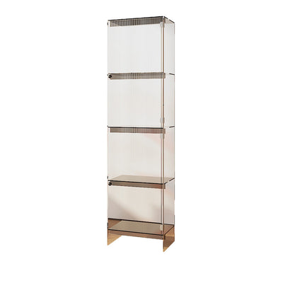 Modern Minimalist Square Rectangular Acrylic Storage Cabinet 2/3/4-Tier For Living Room