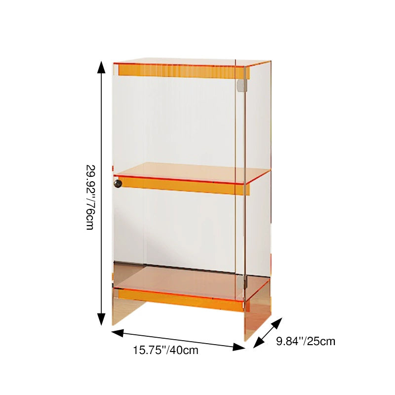 Modern Minimalist Square Rectangular Acrylic Storage Cabinet 2/3/4-Tier For Living Room