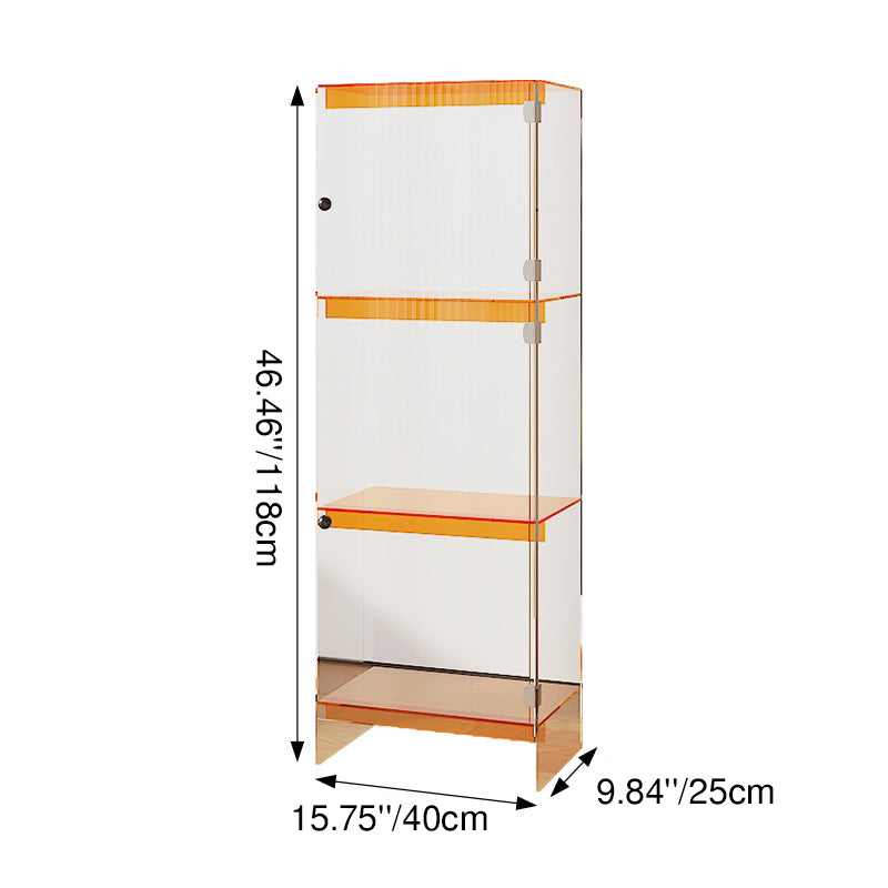 Modern Minimalist Square Rectangular Acrylic Storage Cabinet 2/3/4-Tier For Living Room