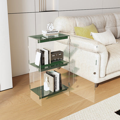 Modern Minimalist Square Rectangular Acrylic Storage Cabinet 2/3/4-Tier For Living Room