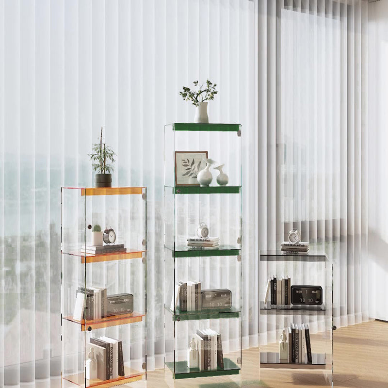Modern Minimalist Square Rectangular Acrylic Storage Cabinet 2/3/4-Tier For Living Room