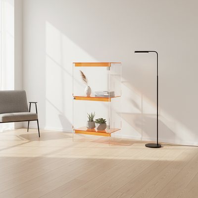 Modern Minimalist Square Rectangular Acrylic Storage Cabinet 2/3/4-Tier For Living Room