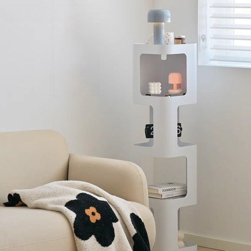 Contemporary Nordic Square Rectangular Carbon Steel Display Rack 4/5-Tier For Living Room