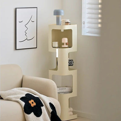 Contemporary Nordic Square Rectangular Carbon Steel Display Rack 4/5-Tier For Living Room