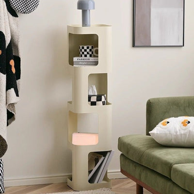 Contemporary Nordic Square Rectangular Carbon Steel Display Rack 4/5-Tier For Living Room