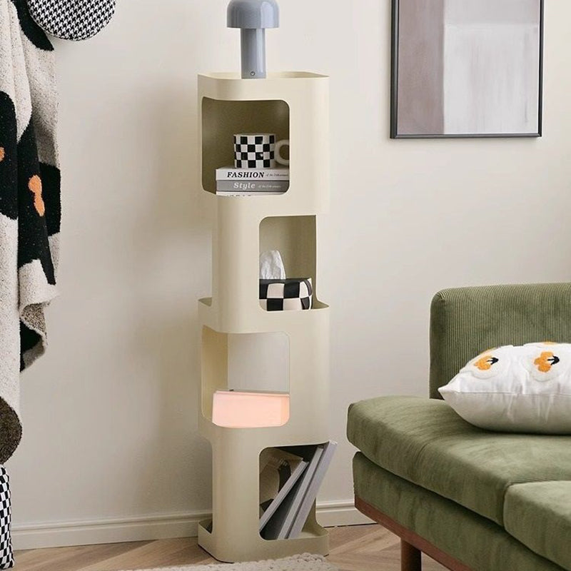 Contemporary Nordic Square Rectangular Carbon Steel Display Rack 4/5-Tier For Living Room