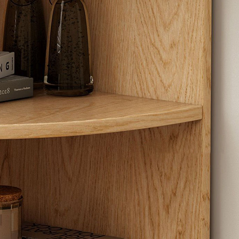 Modern Minimalist Fan-shaped Particle Board Corner Shelf Unit 5-Tier For Living Room