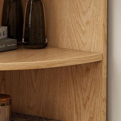 Modern Minimalist Fan-shaped E0 Grade Ecological Board Corner Shelf Unit 5-Tier For Living Room