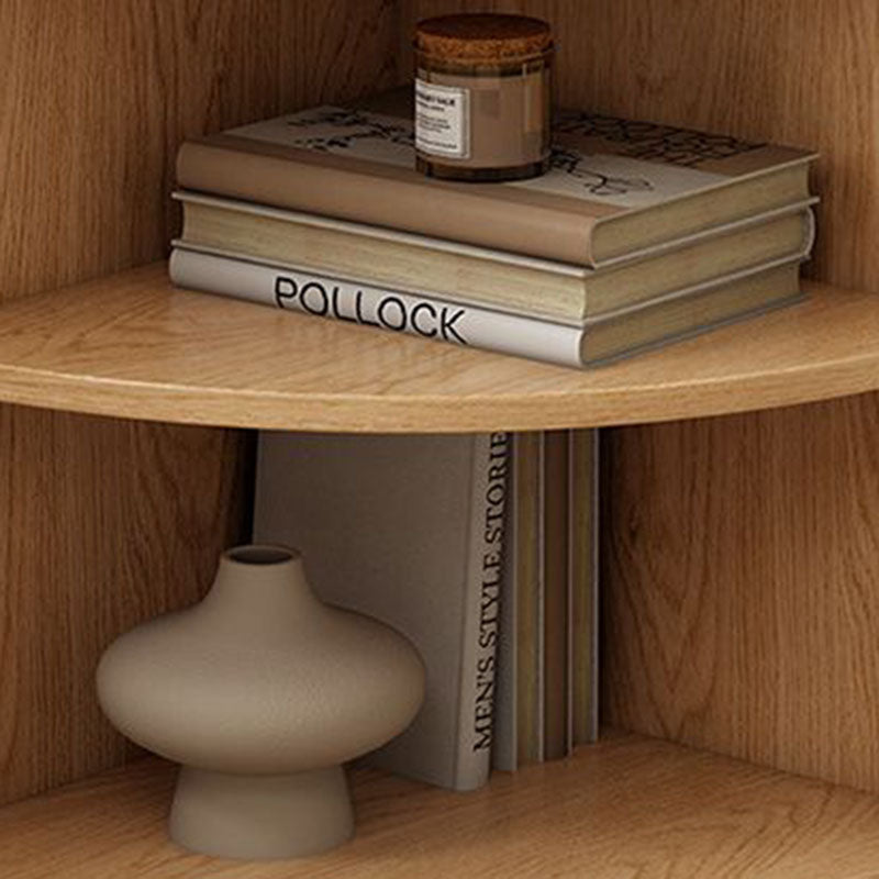 Modern Minimalist Fan-shaped Particle Board Corner Shelf Unit 5-Tier For Living Room