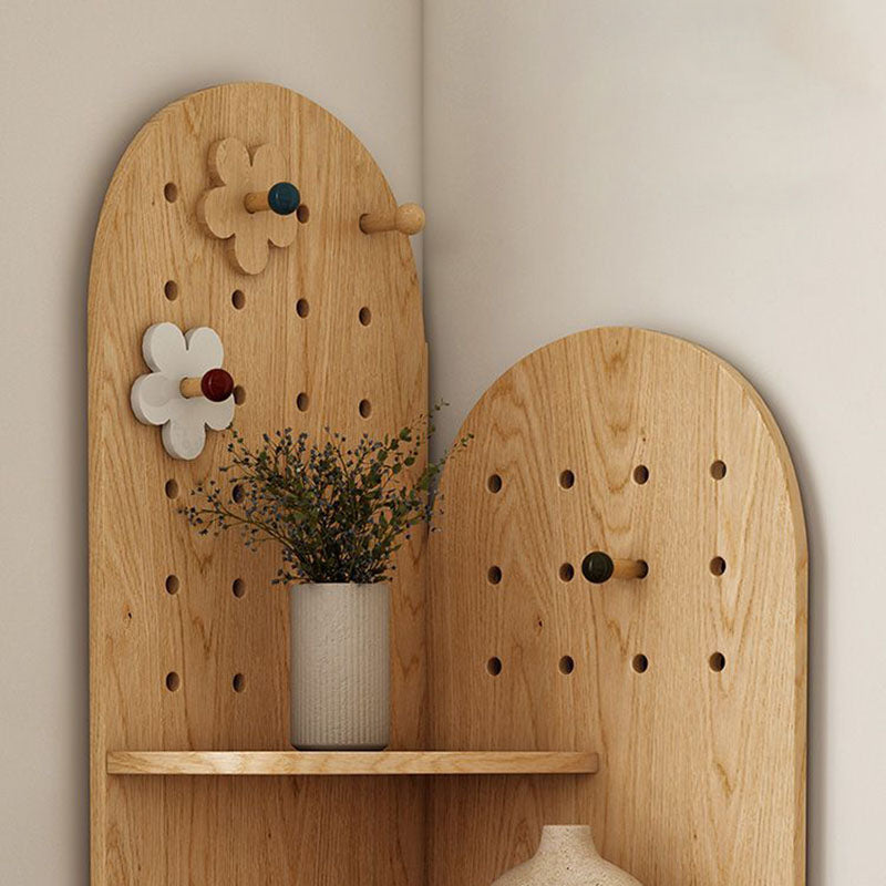 Modern Minimalist Fan-shaped Particle Board Corner Shelf Unit 5-Tier For Living Room