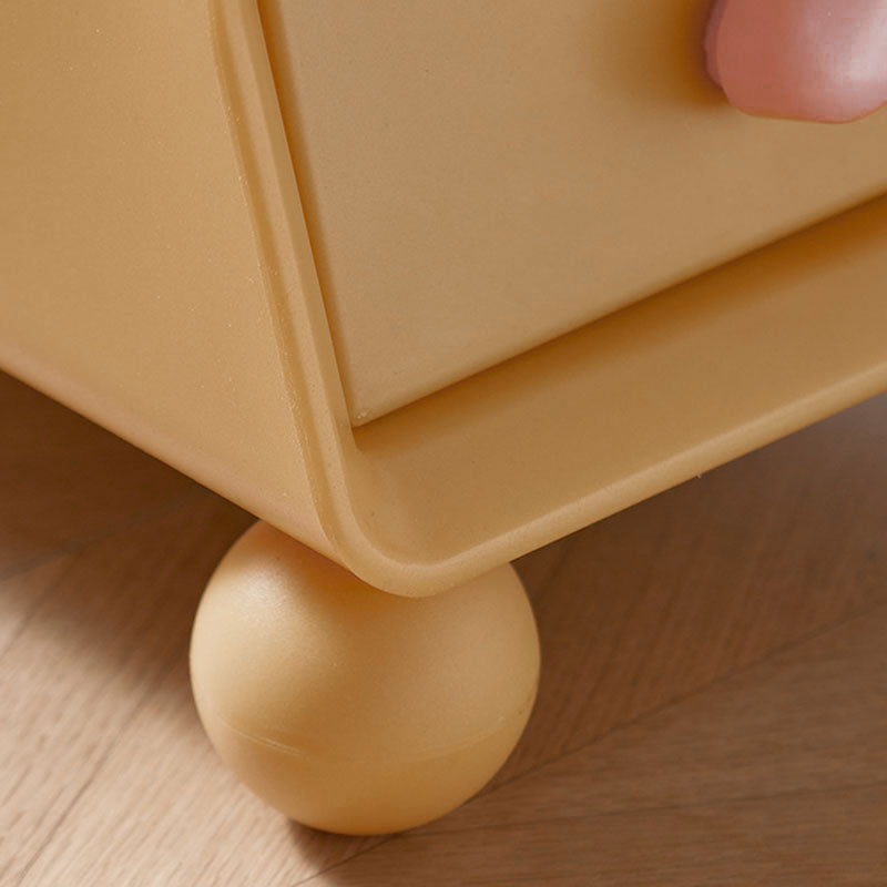 Modern Minimalist Square Rectangular PE Kids Cartoon Nightstand 2-Drawer For Bedroom