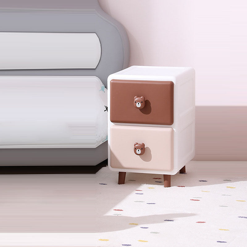 Modern Minimalist Square Rectangular Plastic PP Rabbit Bear Kids Storage Cabinet 2/3/4/5/6-Tier For Living Room