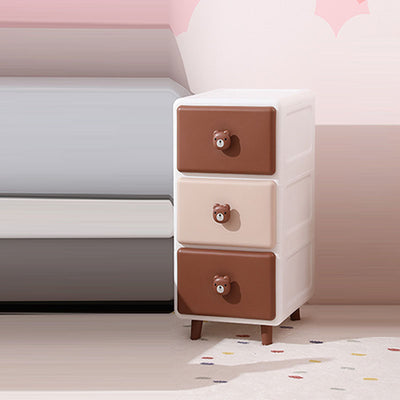 Modern Minimalist Square Rectangular Plastic PP Rabbit Bear Kids Storage Cabinet 2/3/4/5/6-Tier For Living Room