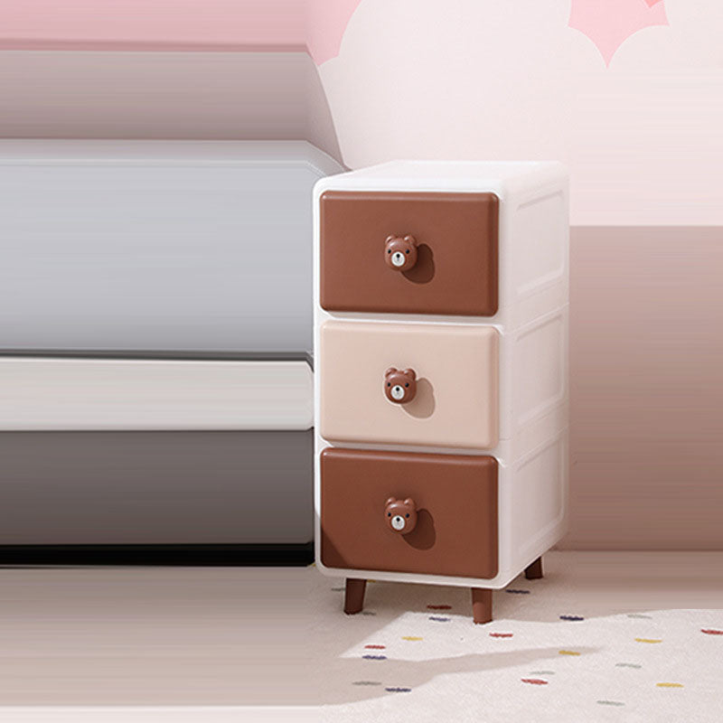 Modern Minimalist Square Rectangular Plastic PP Rabbit Bear Kids Storage Cabinet 2/3/4/5/6-Tier For Living Room