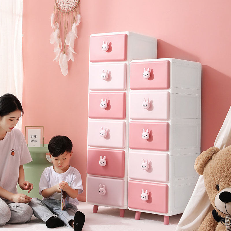 Moderner minimalistischer quadratischer rechteckiger Kunststoff-PP-Kaninchen-Bären-Kinder-Aufbewahrungsschrank 2/3/4/5/6-Etagen für das Wohnzimmer 