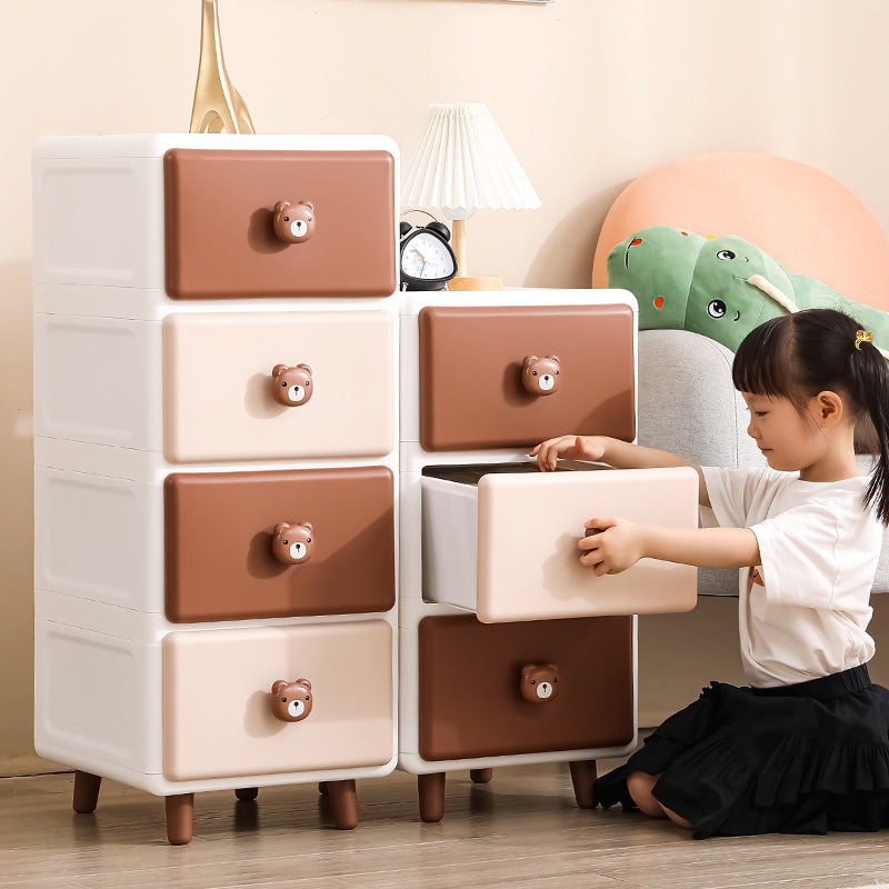 Moderner minimalistischer quadratischer rechteckiger Kunststoff-PP-Kaninchen-Bären-Kinder-Aufbewahrungsschrank 2/3/4/5/6-Etagen für das Wohnzimmer 