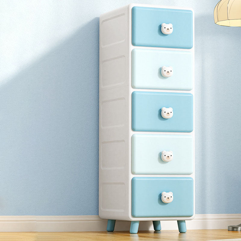 Modern Minimalist Square Rectangular Plastic PP Rabbit Bear Kids Storage Cabinet 2/3/4/5/6-Tier For Living Room