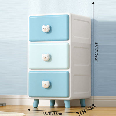 Modern Minimalist Square Rectangular Plastic PP Rabbit Bear Kids Storage Cabinet 2/3/4/5/6-Tier For Living Room
