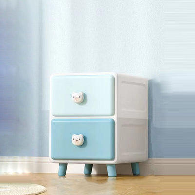 Modern Minimalist Square Rectangular Plastic PP Rabbit Bear Kids Storage Cabinet 2/3/4/5/6-Tier For Living Room