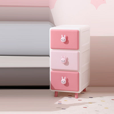 Modern Minimalist Square Rectangular Plastic PP Rabbit Bear Kids Storage Cabinet 2/3/4/5/6-Tier For Living Room