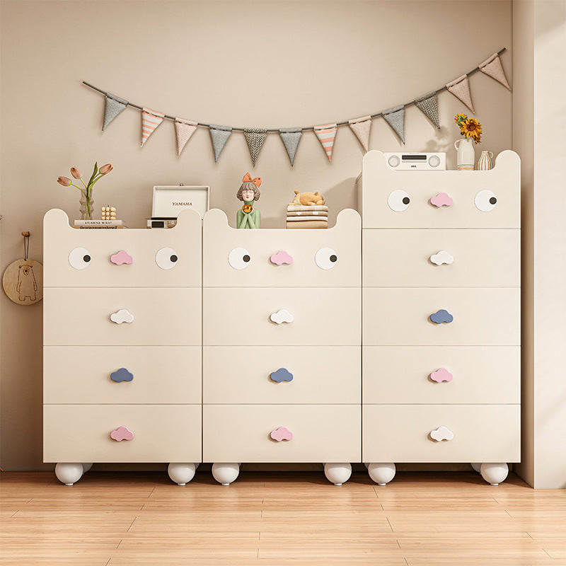 Modern Minimalist Square Rectangular Solid Wood Eco Board Three-ply Plywood Kids Storage Cabinet 2/4/5-Drawer For Living Room