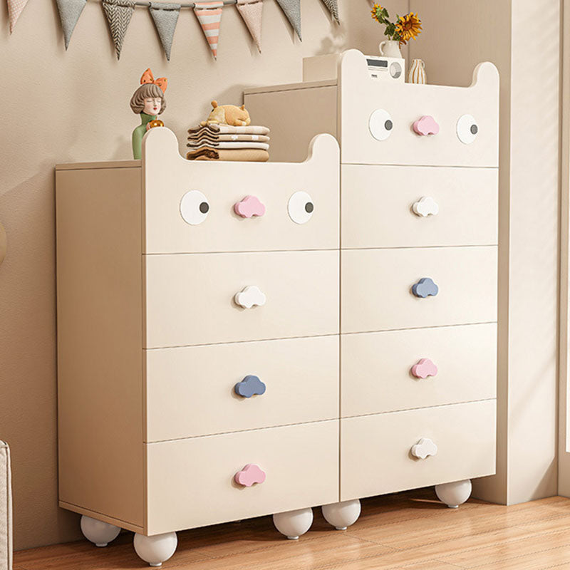 Modern Minimalist Square Rectangular Solid Wood Eco Board Three-ply Plywood Kids Storage Cabinet 2/4/5-Drawer For Living Room