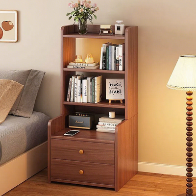 Contemporary Nordic Square Rectangular Density Board Nightstand 4/6-Tier For Bedroom