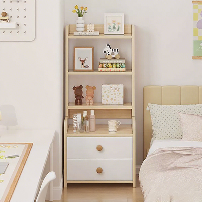 Contemporary Nordic Square Rectangular Density Board Nightstand 4/6-Tier For Bedroom