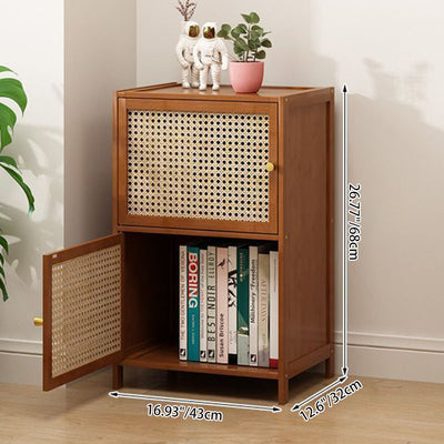 Contemporary Nordic Square Rectangular Nan Bamboo Fiberboard Storage Cabinet 2/3/4/5-Tier For Living Room