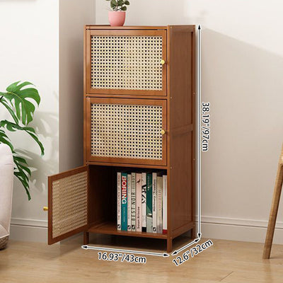 Contemporary Nordic Square Rectangular Nan Bamboo Fiberboard Storage Cabinet 2/3/4/5-Tier For Living Room