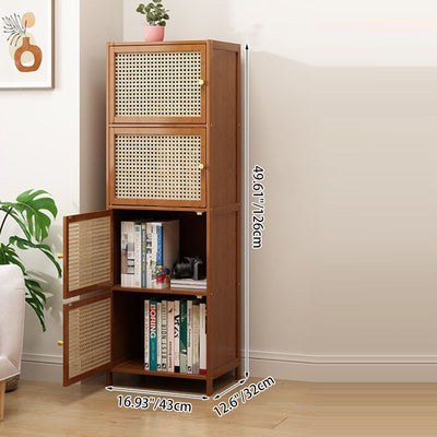 Contemporary Nordic Square Rectangular Nan Bamboo Fiberboard Storage Cabinet 2/3/4/5-Tier For Living Room