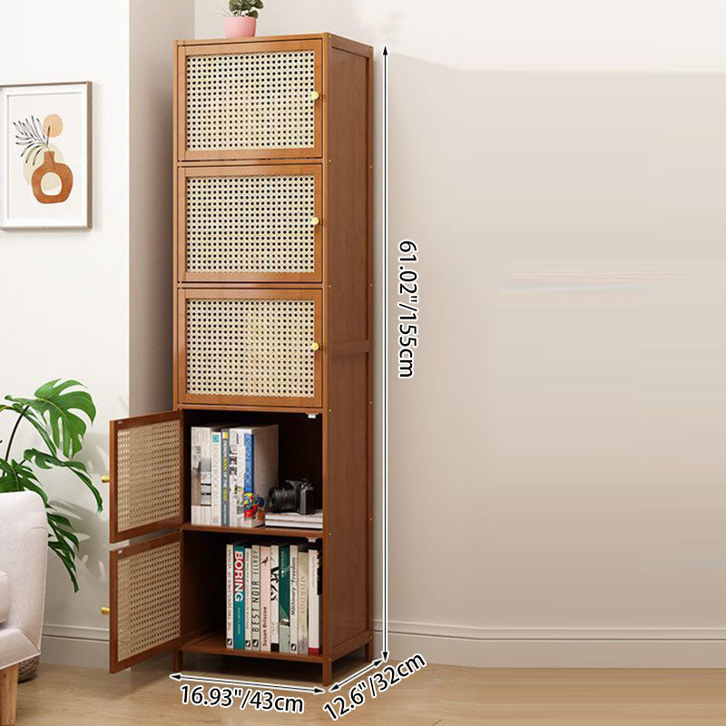 Contemporary Nordic Square Rectangular Nan Bamboo Fiberboard Storage Cabinet 2/3/4/5-Tier For Living Room