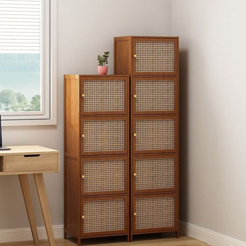 Contemporary Nordic Square Rectangular Nan Bamboo Fiberboard Storage Cabinet 2/3/4/5-Tier For Living Room