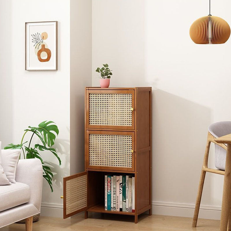 Contemporary Nordic Square Rectangular Nan Bamboo Fiberboard Storage Cabinet 2/3/4/5-Tier For Living Room