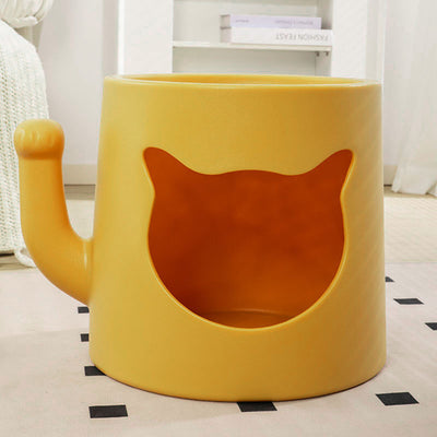 Modern Minimalist Round PE Cat Bed End Table For Living Room