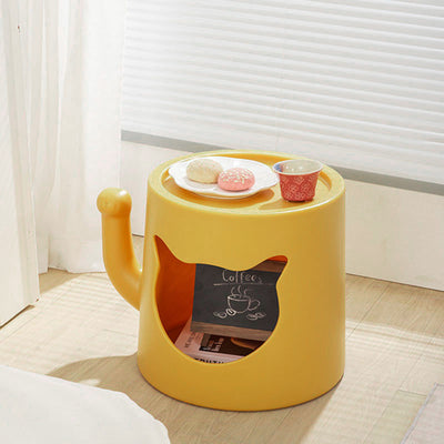 Modern Minimalist Round PE Cat Bed End Table For Living Room