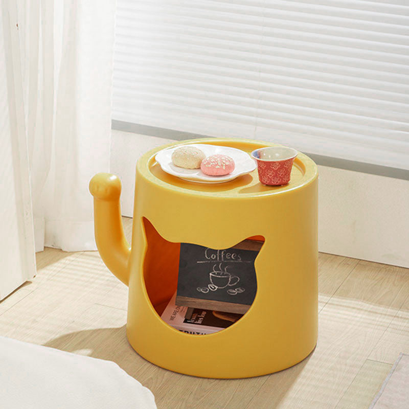Modern Minimalist Round PE Cat Bed End Table For Living Room