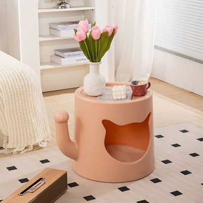 Modern Minimalist Round PE Cat Bed End Table For Living Room