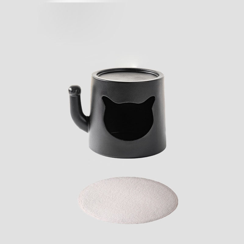 Modern Minimalist Round PE Cat Bed End Table For Living Room