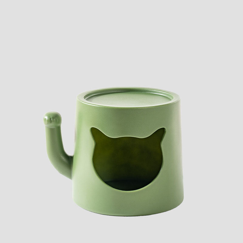 Modern Minimalist Round PE Cat Bed End Table For Living Room