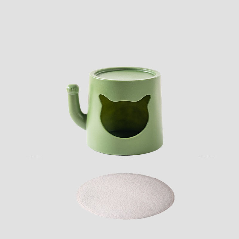 Modern Minimalist Round PE Cat Bed End Table For Living Room